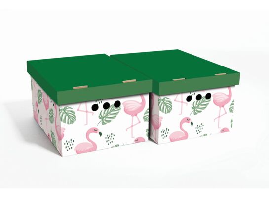 Pudło FLAMINGI zielone A4 2 sztuki