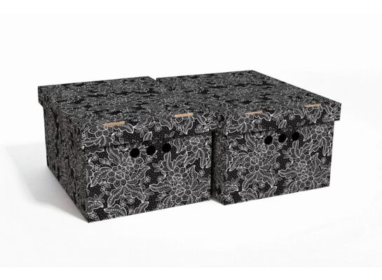 Pudło KORONKA czarna A4 2 sztuki