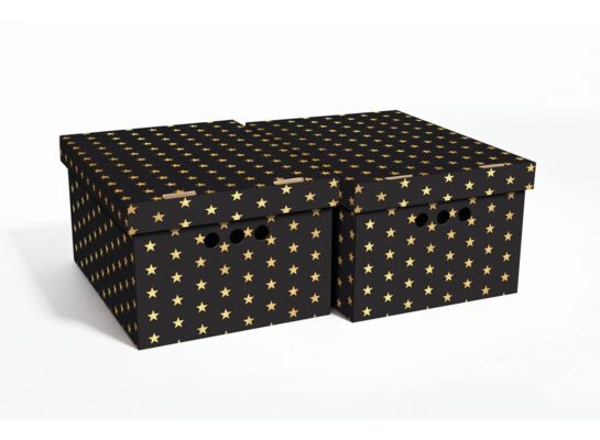 Pudło GWIAZDKI Złoto czarne A4 2 sztuki