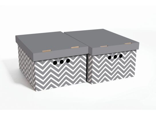 Pudło Zygzak szare A4 2 sztuki