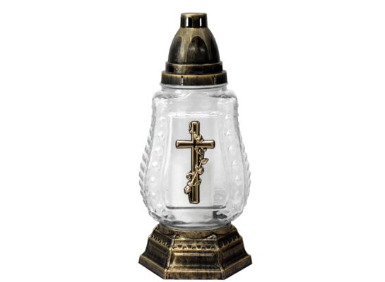 Znicz szklany Z-34/Z 28 cm złoty