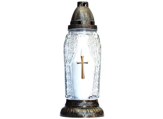 Znicz szklany Z-30/Z 28 cm złoty