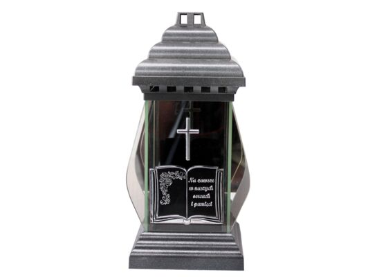 Lampion szklany książka 31 cm złoty/srebrny