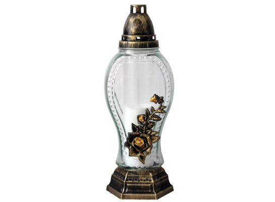 Znicz szklany Z-47/Z 34 cm złoty