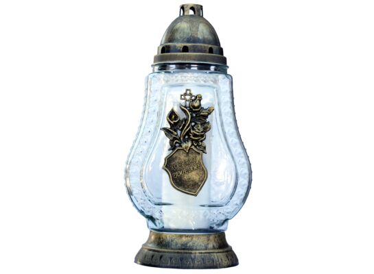 Znicz szklany Z-57/Z 34,5 cm złoty