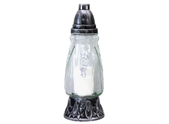 Znicz szklany Z-27/S 30,5 cm srebrny