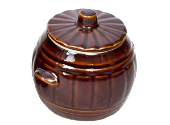 Beczka mała 1 l z pokrywą brązowa