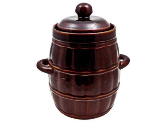 Beczka 3,2 l z kołnierzem + pokrywka brązowa