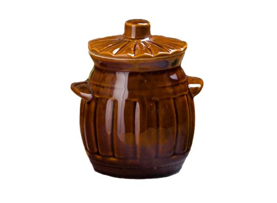 Beczka mała 1,2 l + pokrywka Q11 brązowa