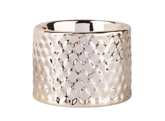 Świecznik porcelanowy relief złoty 6,5 x 6,5 x 4,5 cm