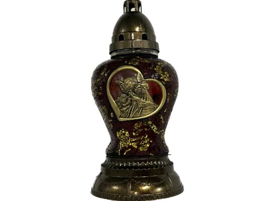 Znicz witraż serce SERCE2 30 cm czerwony Ilumini