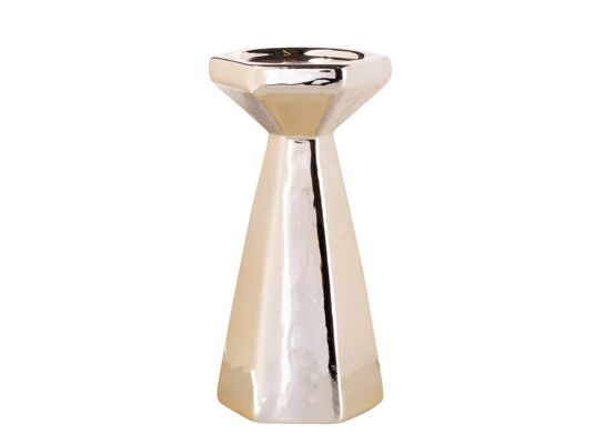 Świecznik stożkowy złoty 8,5 x 8,5 x 17,5 cm