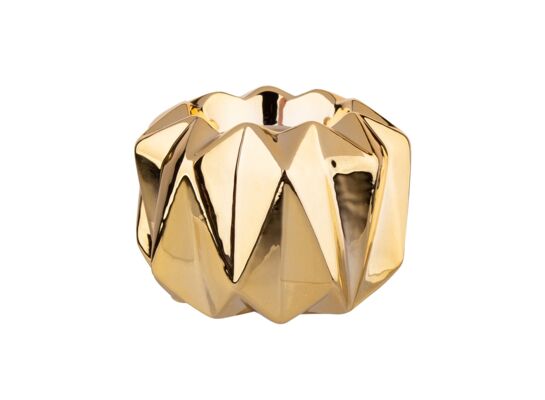 Świecznik porcelanowy złoty 9 x 9 x 6 cm