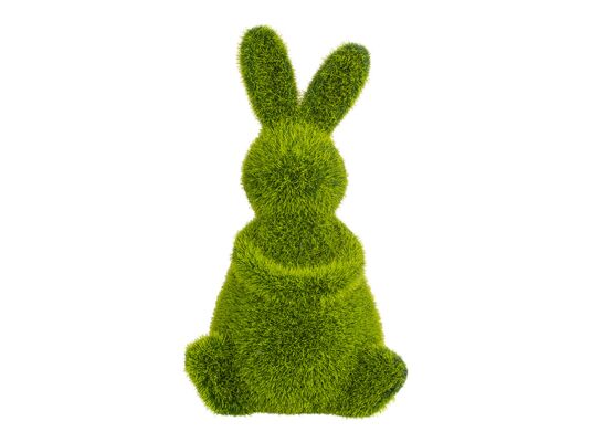 Figurka zając pokryta sztuczną trawą 10 x 9 x 17 cm