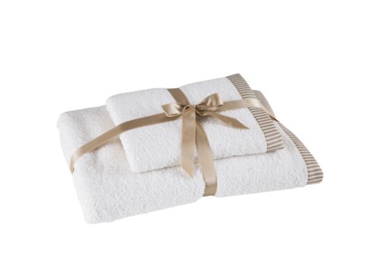 Komplet ręczników KOS 50 x 90 cm + 70 x 140 cm kremowy