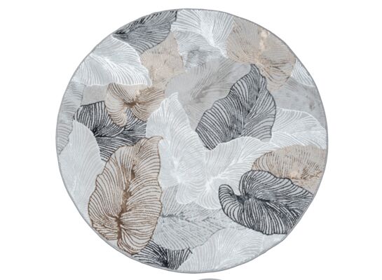 Dywan Creation 120 cm koło liście szaro-beżowy