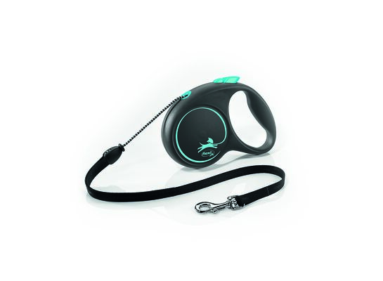 Flexi Smycz automatyczna Black Design M linka 5 m niebieski (464453BLE)