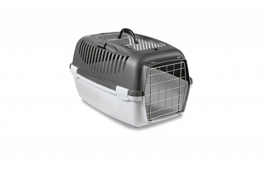 Transporter GULLIVER 3 z metalowymi drzwiczkami jasnoszary/ciemnoszary - otwierana góra (422152) ZOLUX