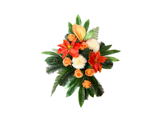 Kompozycja nagrobna magnolie róże kalie