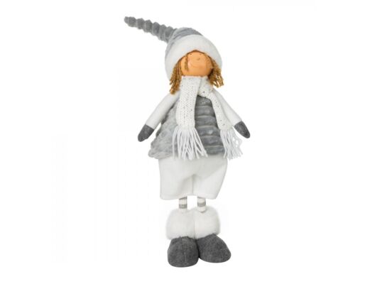 Lalka świąteczna 33A 18 x 12 x 65 cm biało-srebrna