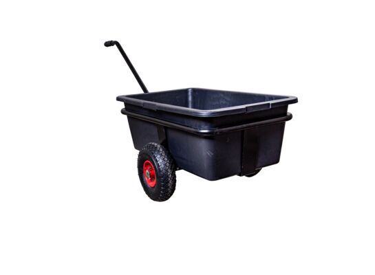 Wózek ogrodowy z kastrą 80 l czarny