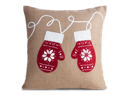 Poszewka świąteczna CHP/42 45 x 45 cm beżowo-czerwona