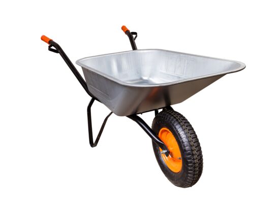 Taczka tłoczona ocynkowana 90 l srebrna