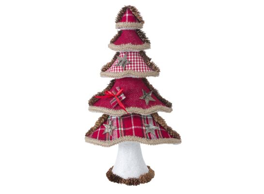 Ozdoba świąteczna choinka 86B 40 cm czerwono-beżowa