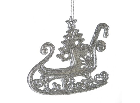 Zawieszka świąteczna PL/5B 12 x 10 cm srebrny