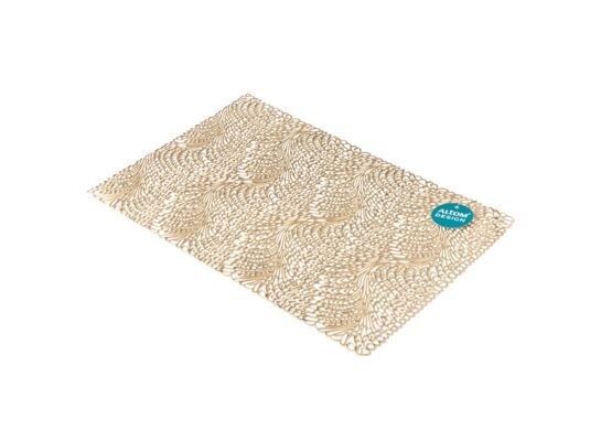 Mata stołowa PVC 45 x 30 cm fale złota