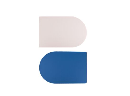 Mata stołowa ekoskóra dwustronna 45 x 30 cm niebieska/ecru