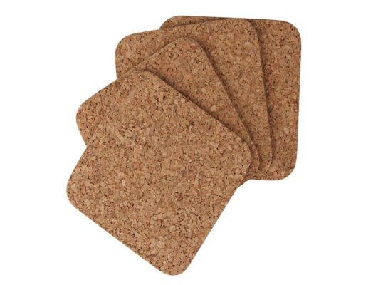 Komplet podkładek kwadratowych 20 x 20 cm korek naturalny 4 sztuki
