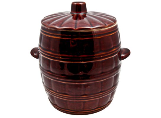 Beczka średnia 5 l z pokrywką brąz/krem