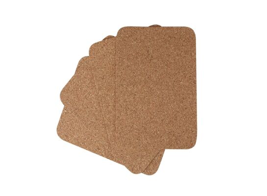 Komplet podkładek prostokątnych 25 x 35 cm korek naturalny 4 sztuki