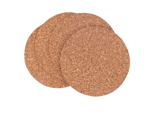 Komplet podkładek okrągłych śr. 20 cm korek naturalny 4 sztuki