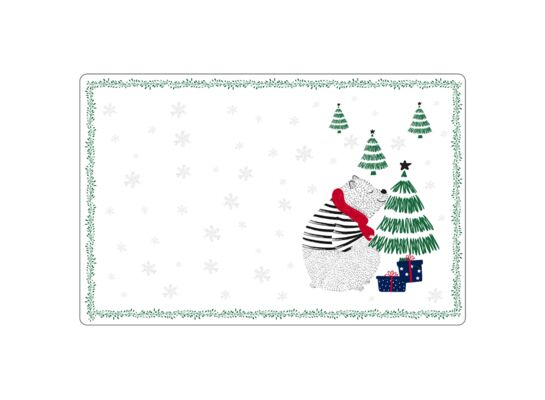 Mata stołowa Winter friends 28 x 43 cm niedźwiadek