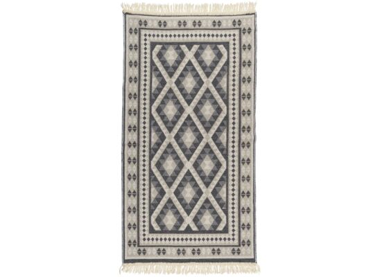 Dywan Kilim 70 x 140 cm ramka szary