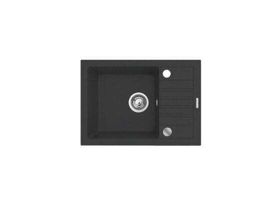 Zlewozmywak Bali 62 x 44 cm z syfonem 1B1D czarny