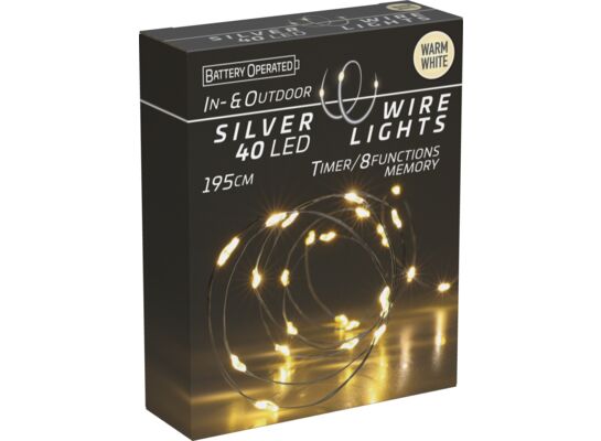 Łańcuch świetlny 40 micro LED ciepłe białe