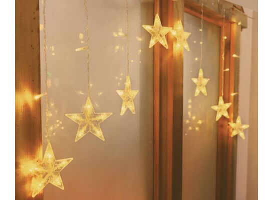 Kurtyna wewnętrzna LED gwiazdki 3 m ciepły biały