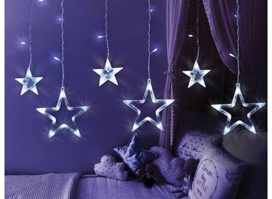 Kurtyna wewnętrzna LED gwiazdki 3 m zimny biały