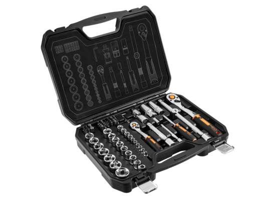 Zestaw kluczy nasadowych 1/2" i 1/4" 73 sztuk