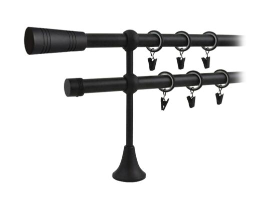 Karnisz podwójny VICTORIA 200 cm 19 mm czarny TUBO