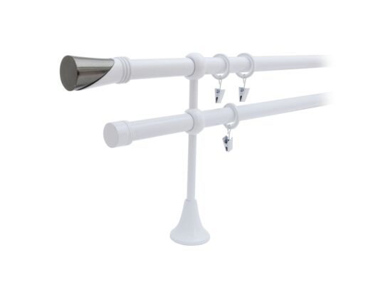 Karnisz podwójny VICTORIA 200 cm 19 mm biały TAZA