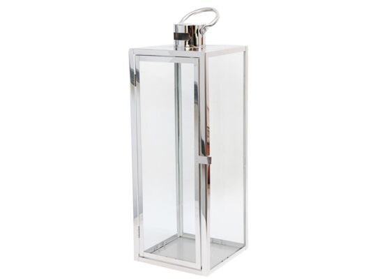 Latarnia na świece Barcelona XL srebrna 70 x 22 cm