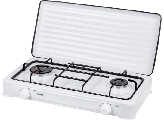 Turystyczna kuchenka gazowa 2-palnikowa biały SMILE-KN-02/1K