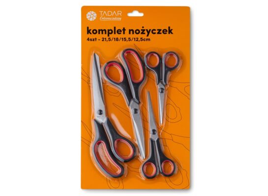 Komplet nożyczek 4 sztuki czarny