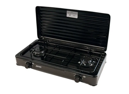 Turystyczna kuchenka gazowa 2 palnikowa czarna SMILE-KN-02/1KB