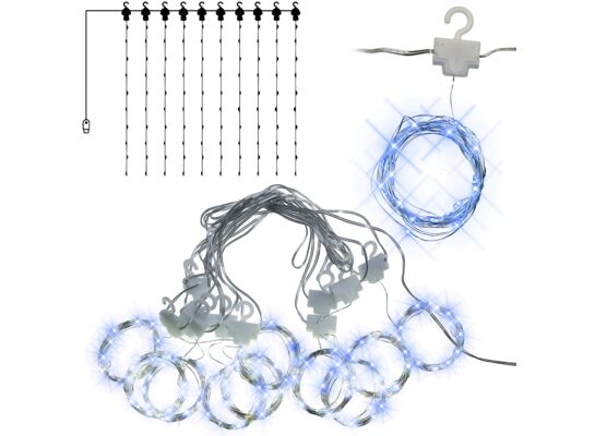 Kurtyna 300 mikro LED 3 x 3 m pilot zimny biały