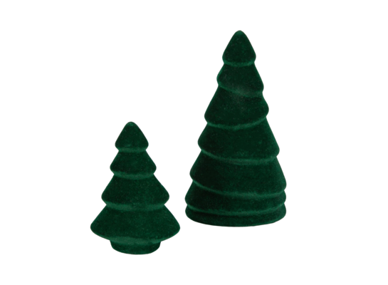 Ceramiczna choinka pokryta welurem 11 cm